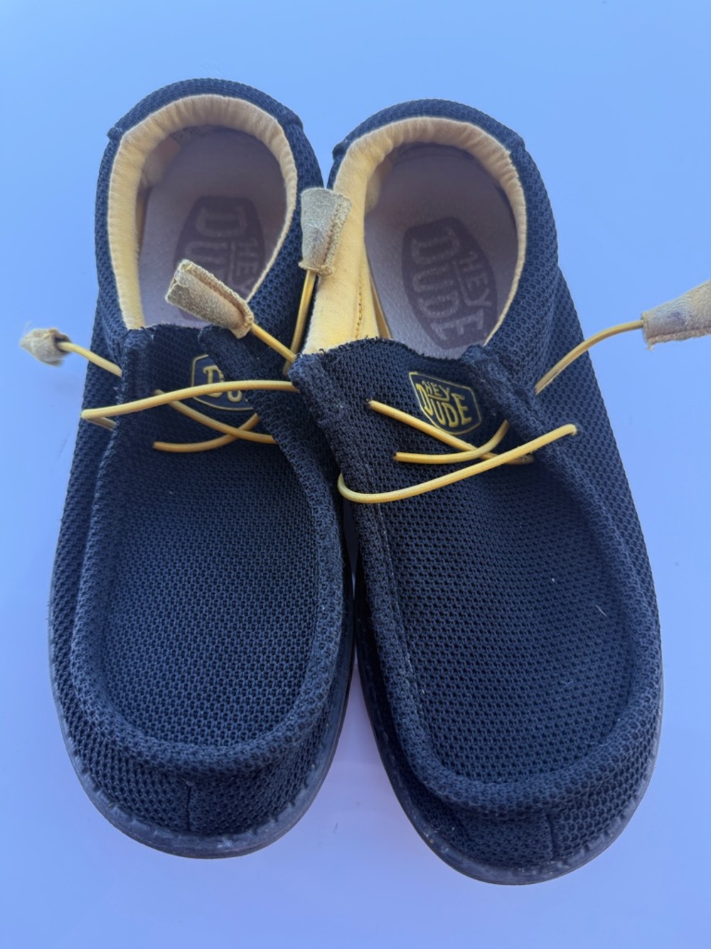 Hey Dude men’s  Slip-On Sneakers in Black and Yellow
